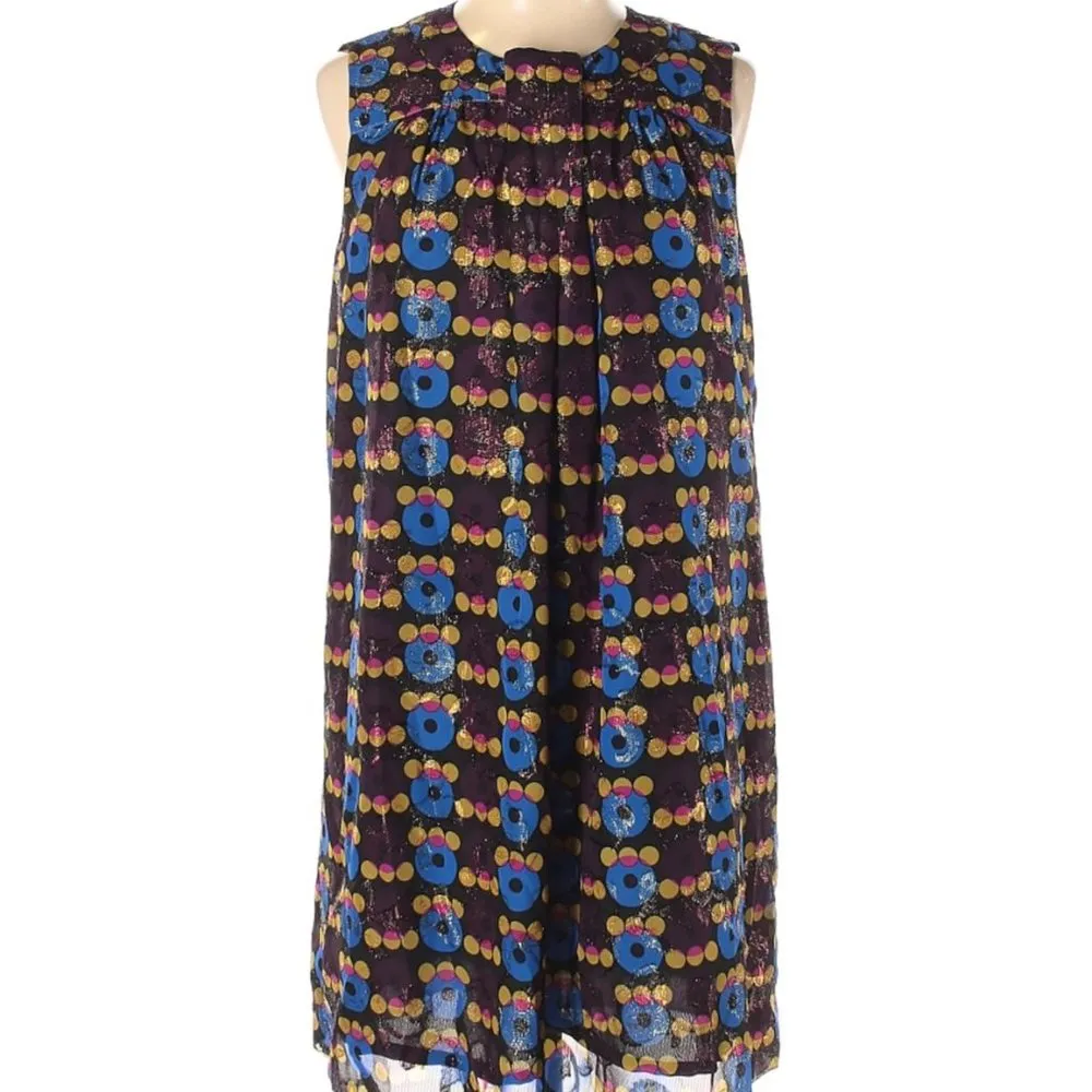 NWOT Anna Sui for Target Multi Color Metallic Shift Dress Size L - Image 2