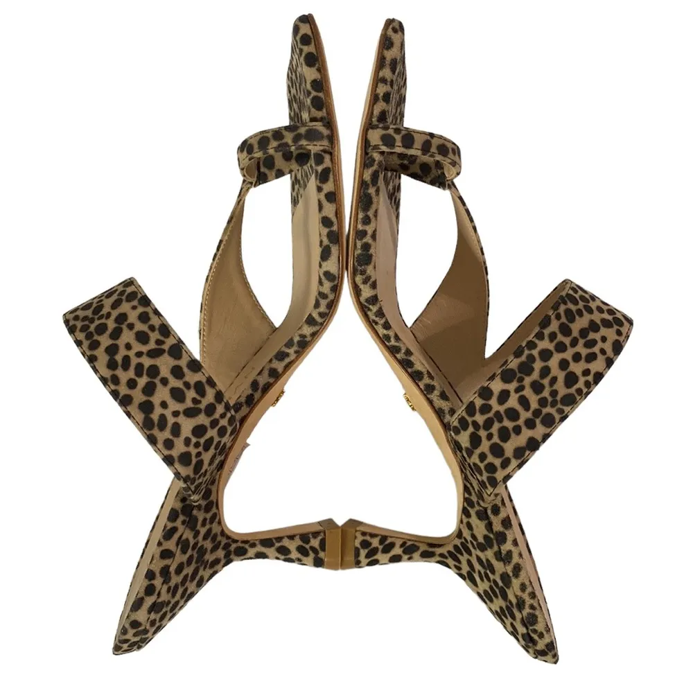 New Stuart Weitzman Lyla 75 cheetah print suede mule high-heel sandals size 8 - Image 7