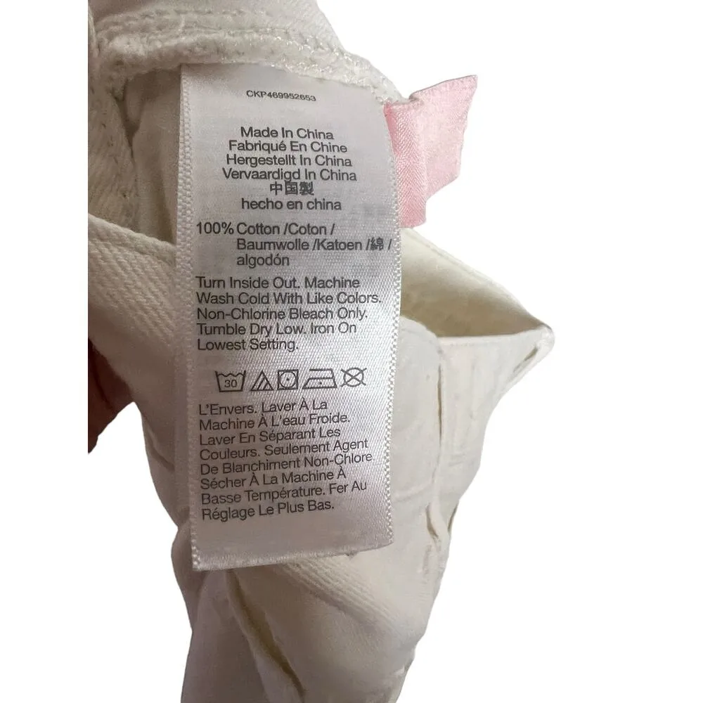 Madewell Baggy Straight High Rise Button Fly Jeans Vintage White Canvas Size 25 - Image 14