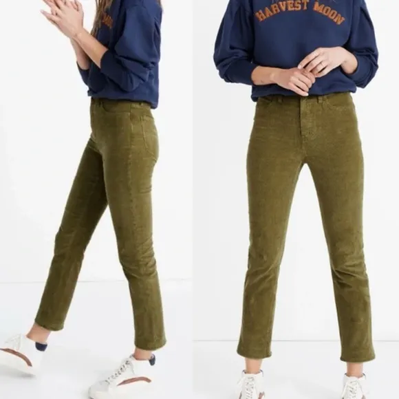 Madewell Corduroy Green Classic Straight Jeans 26 - Image 2