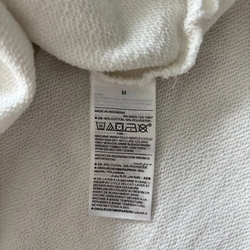 Old Navy Women's Oversized French-Terry Tunic Hoodie White Size‎ Medium Beach - Image 5