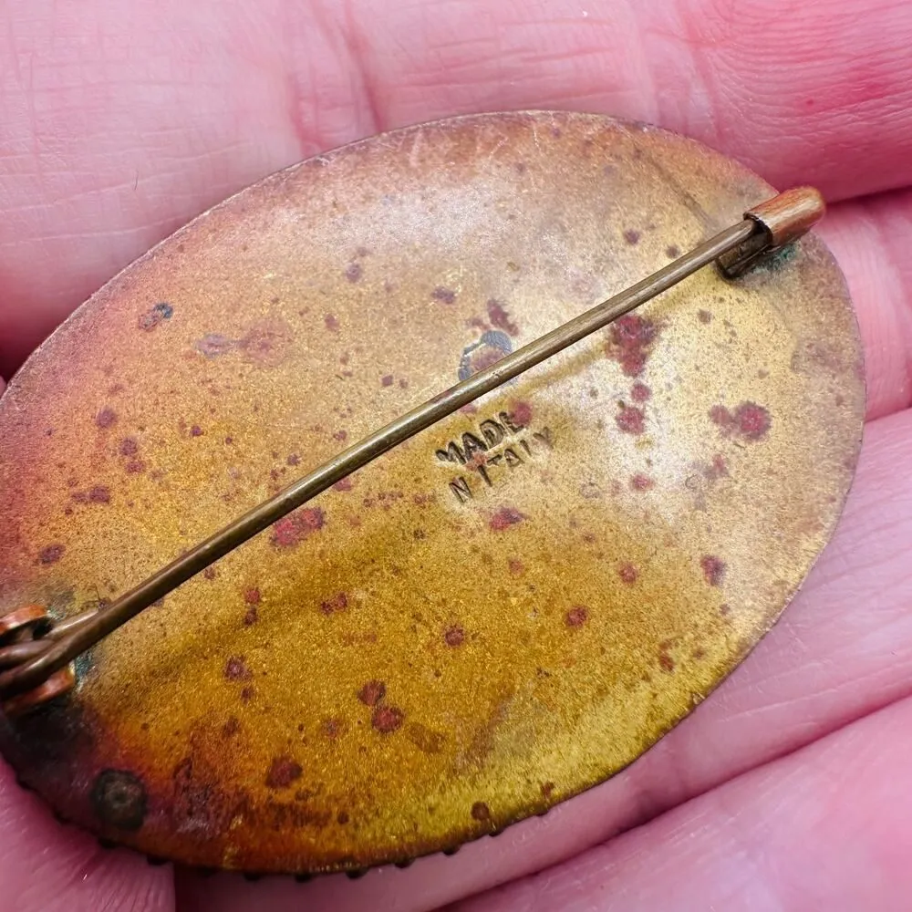 Vintage Italian Micro Mosaic Floral Brooch - Image 6