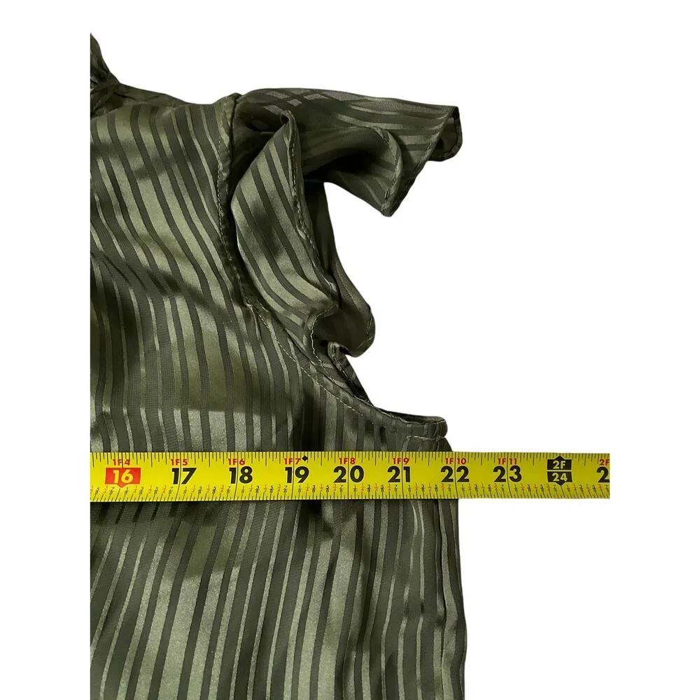 Ophelia Roe Green High Neck Lined Blouse Top Women Size Large | 6-5 - Image 5