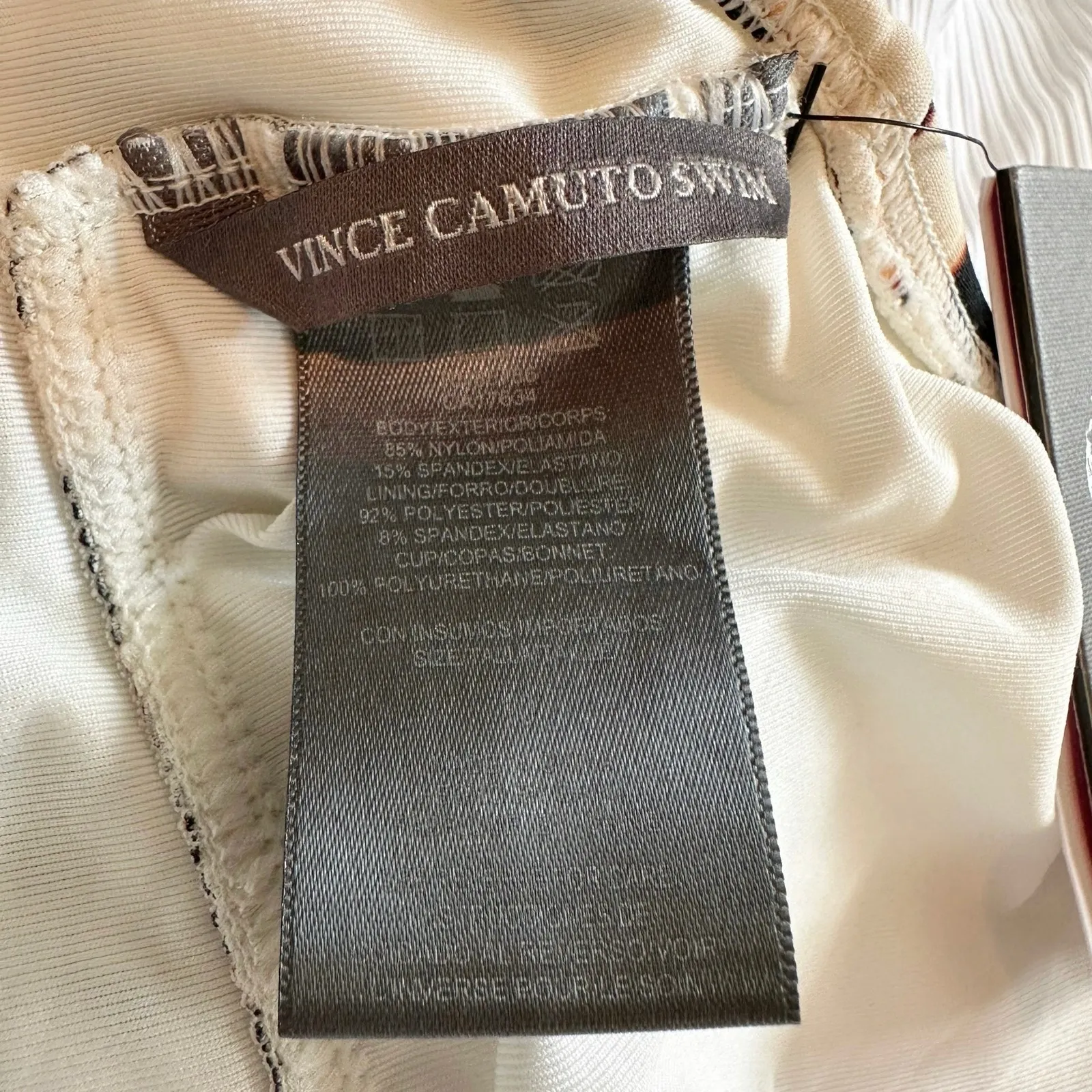 Vince Camuto Standard Tie Front Halter One Piece Swimsuit Size 10 - Image 6