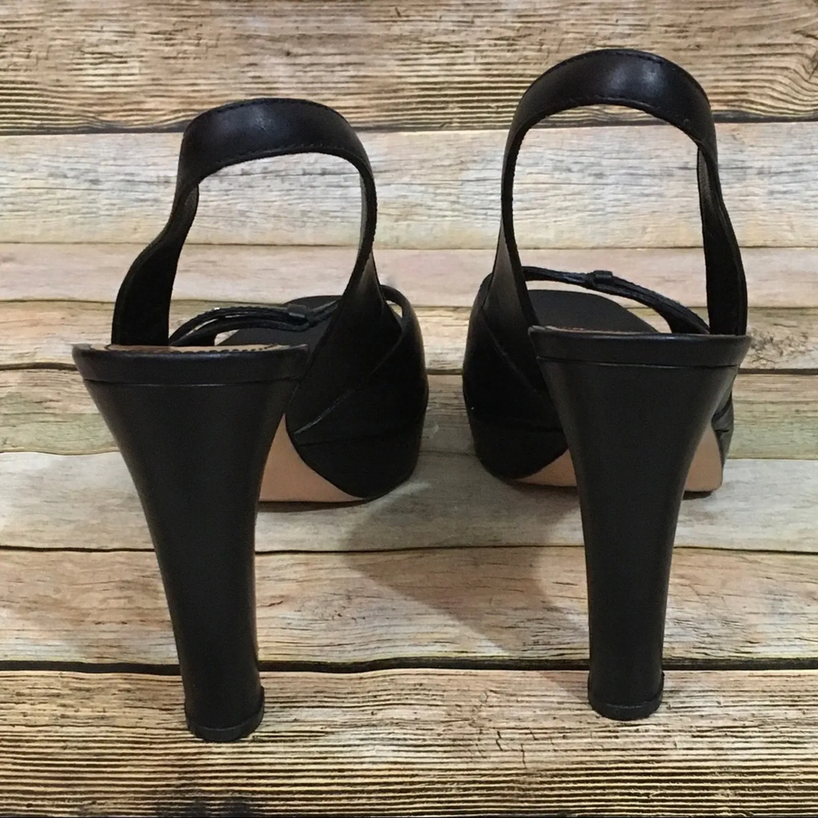 Jil Sander Leather Slingback Heels - Black - 39.5 - Image 4