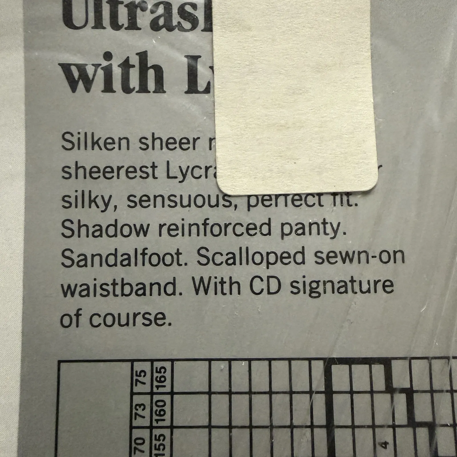 Christian Dior 4478 L'ALLURE Ultra Sheer Panty Top Crystal Gray Size 2 Vintage - Image 7