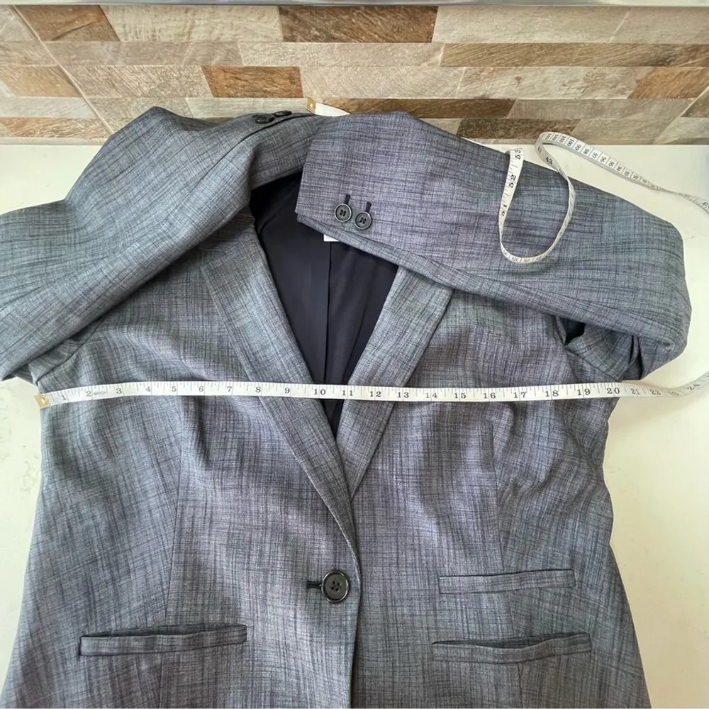 Halogen - Blue White Single Button Lined Blazer Sz 14 - Image 11