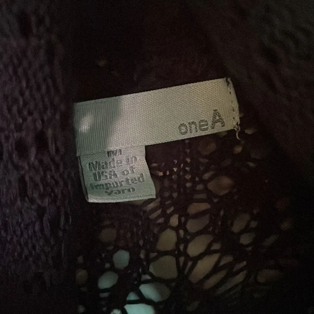 One A Black Crochet Sleeveless Sweater Vest Cardigan Size M - Image 3