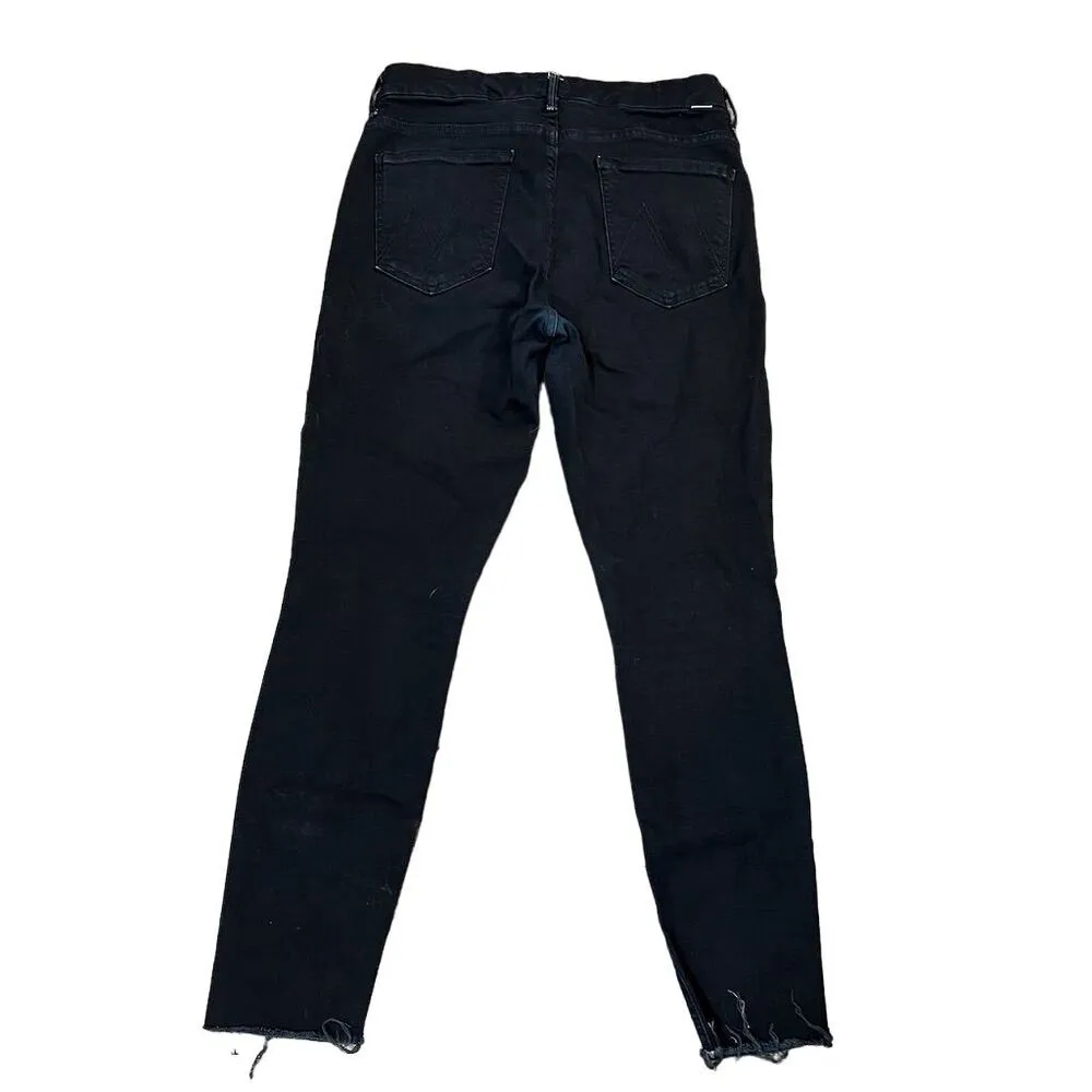 MOTHER The Pixie Ankle Fray Jeans Dark Blue High - Image 3