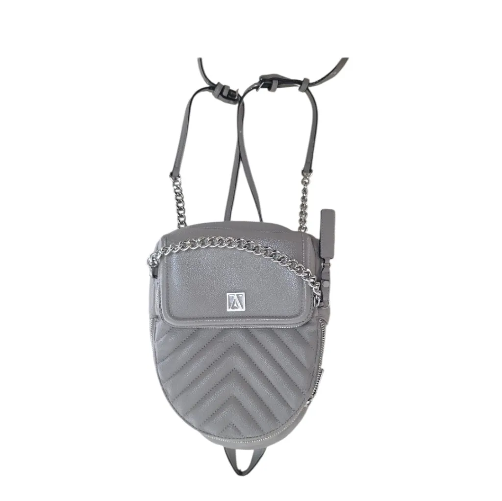 Victoria's Secret Quilted Backpack Wallet Chain Detail Gray V-Quilt Small City - Image 2