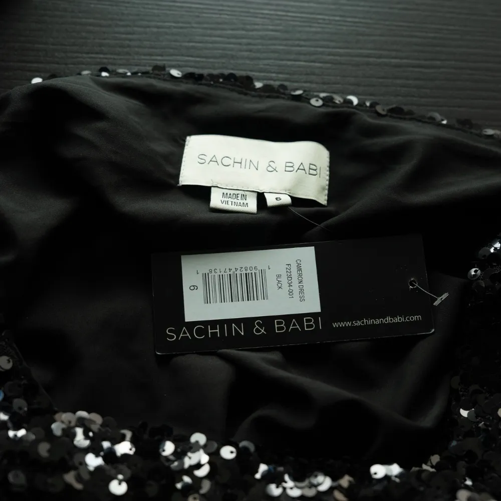 Sachin & Babi. Black Sequin Cowl Back Cameron Dress. - Image 12