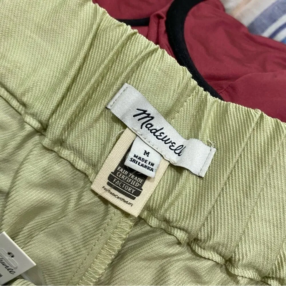 Madewell Tapered Huston Comfort Pull-On Crop Pants Green NWT Size M - Image 8