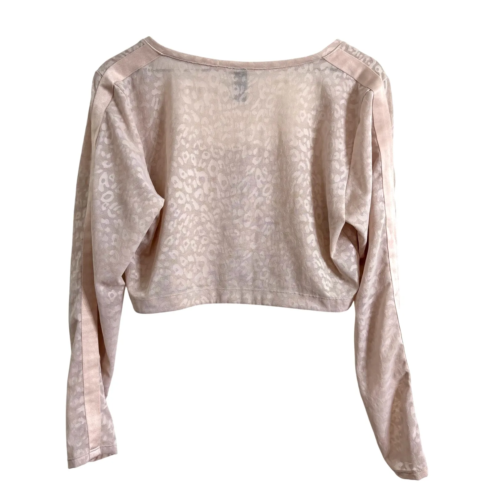 Victoria’s Secret Pink Leopard Mesh Zip Up Cropped Long Sleeve Top Size XL - Image 7