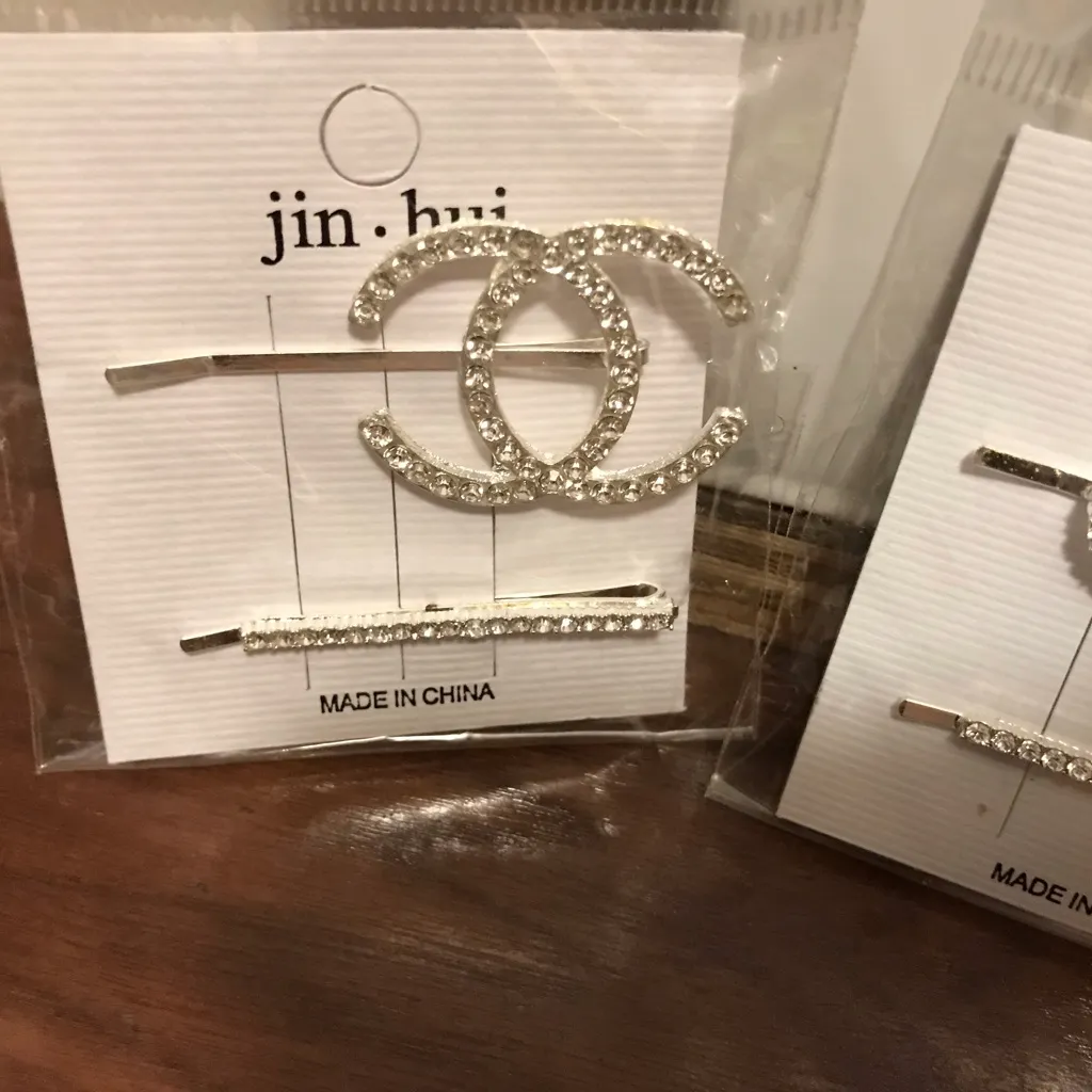 Fancy rhinestones hair pins Silver - Image 3