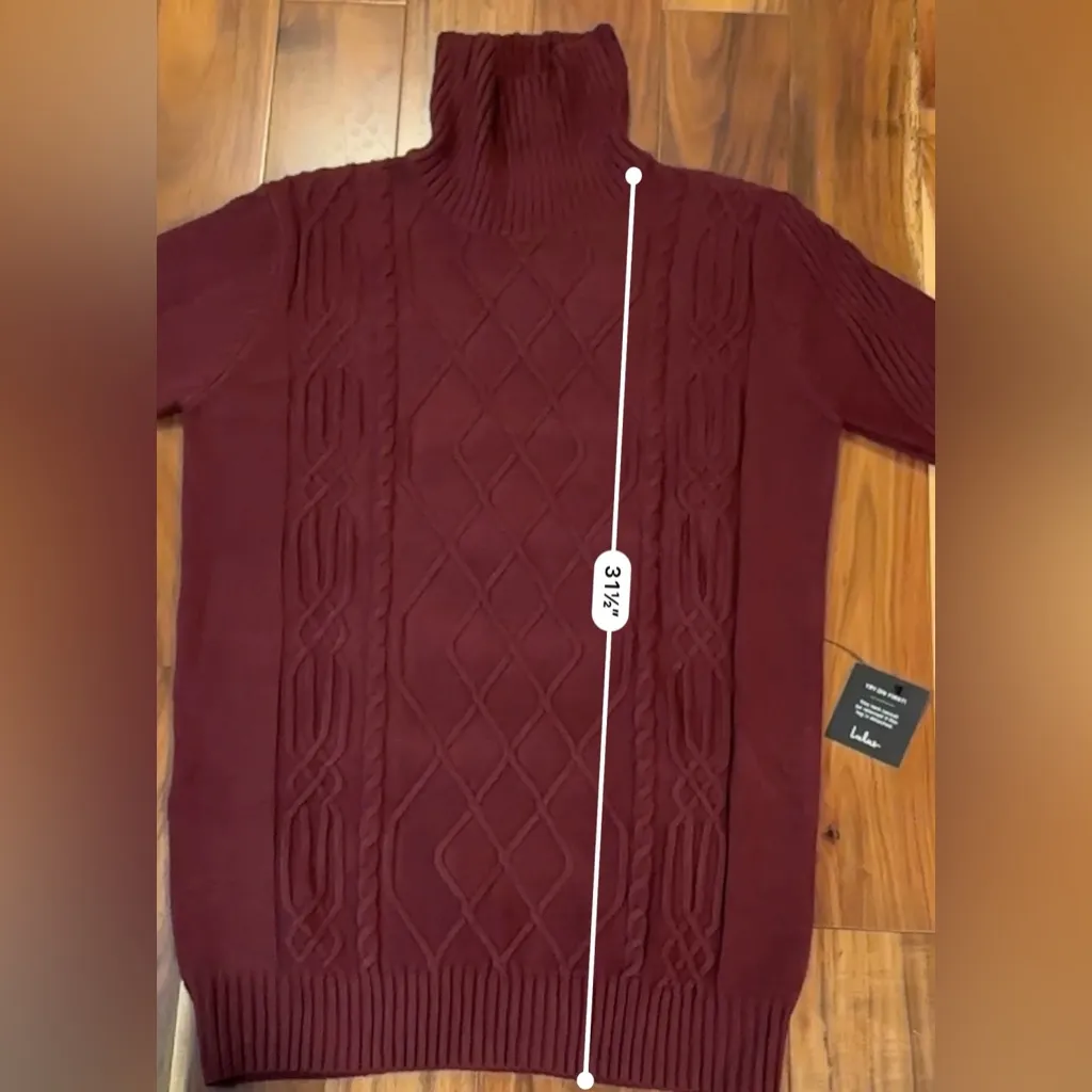 Lulus Cable Knit Turtle Neck Sweater Dress Size L - Image 9