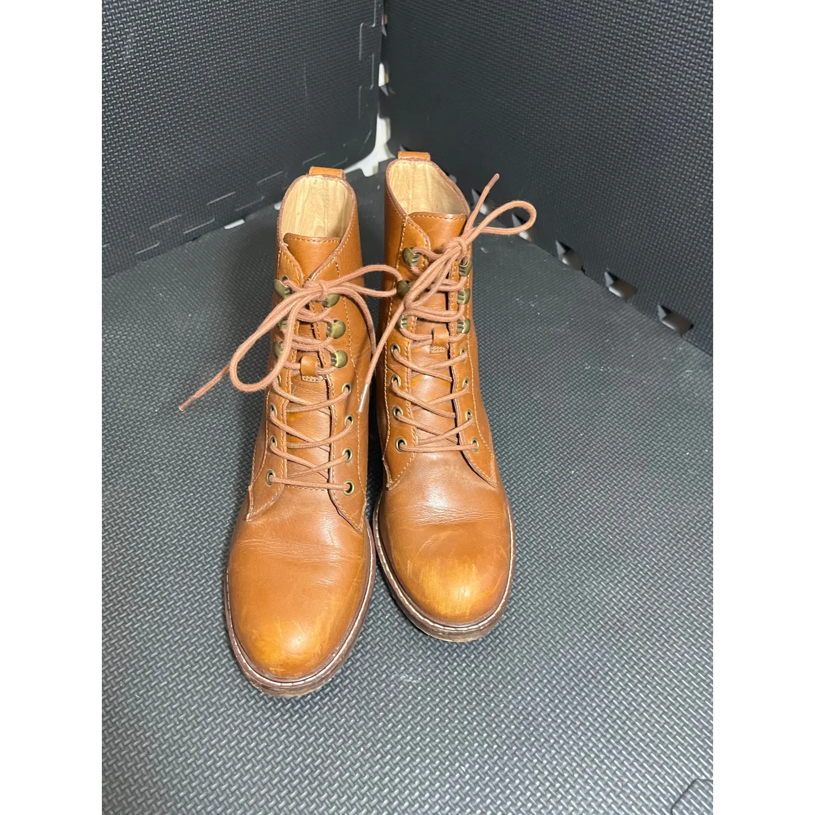 Madewell The Kellie Lace-Up Boot in Dried‎ Maple Leather Shoes Womens Size 6 - Image 6