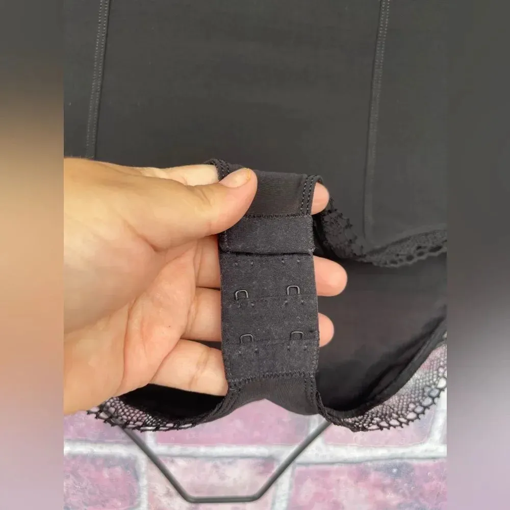 ERES black lace trimmed body suit size 36B Black - Image 5