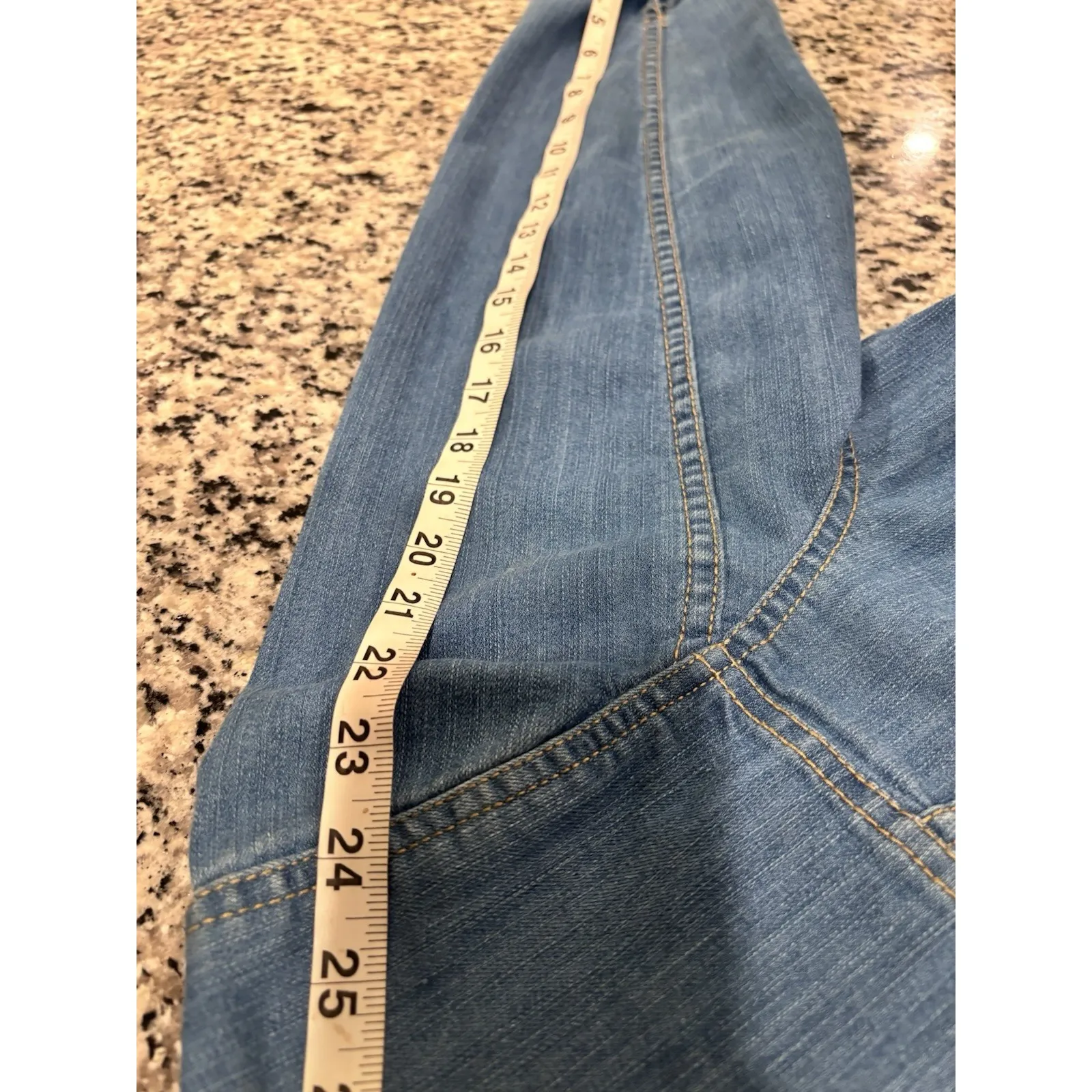 Blue Denim Jacket Button Front Chest Pockets Lightweight Classic Cotton Blend Size 1X - Image 14