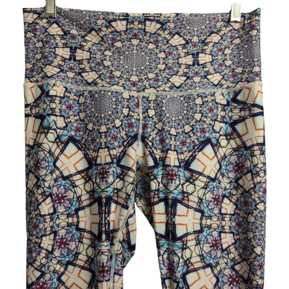 Wolven Threads Moonlight Mandala Patterned Multicolor Yoga Leggings Size XL Blue - Image 3