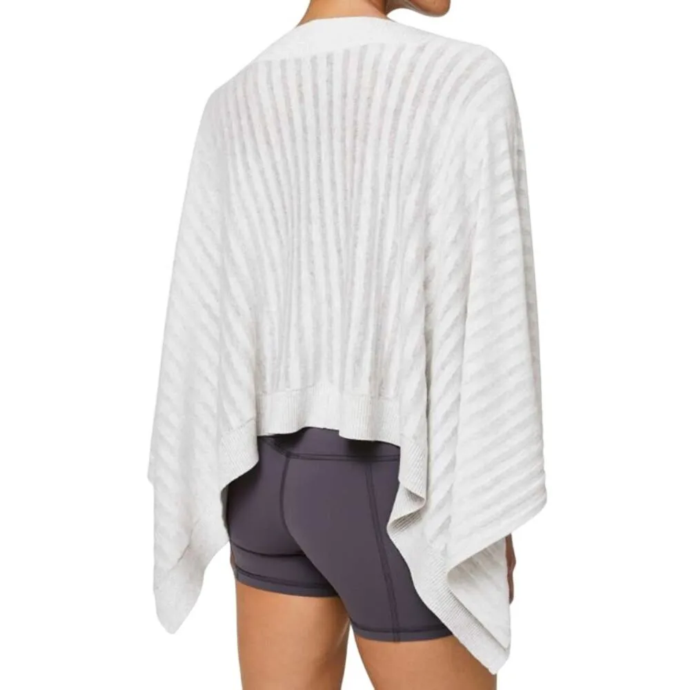 Lululemon Forward Flow Poncho Light Gray Cotton/Silk Blend One Size Size undefined - Image 6