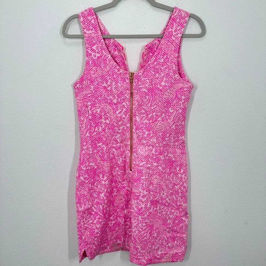 Lilly Pulitzer Target Collab Pink White Paisley Lace Trim V Neck Dress Size 6 - Image 8