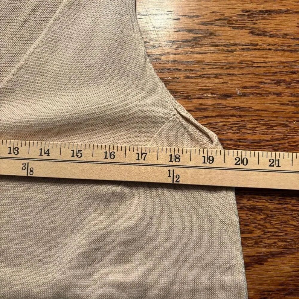 iLinen Classic Cotton Tank Top Beige Women's Size XL Ecotec Yarn NWT - Image 9