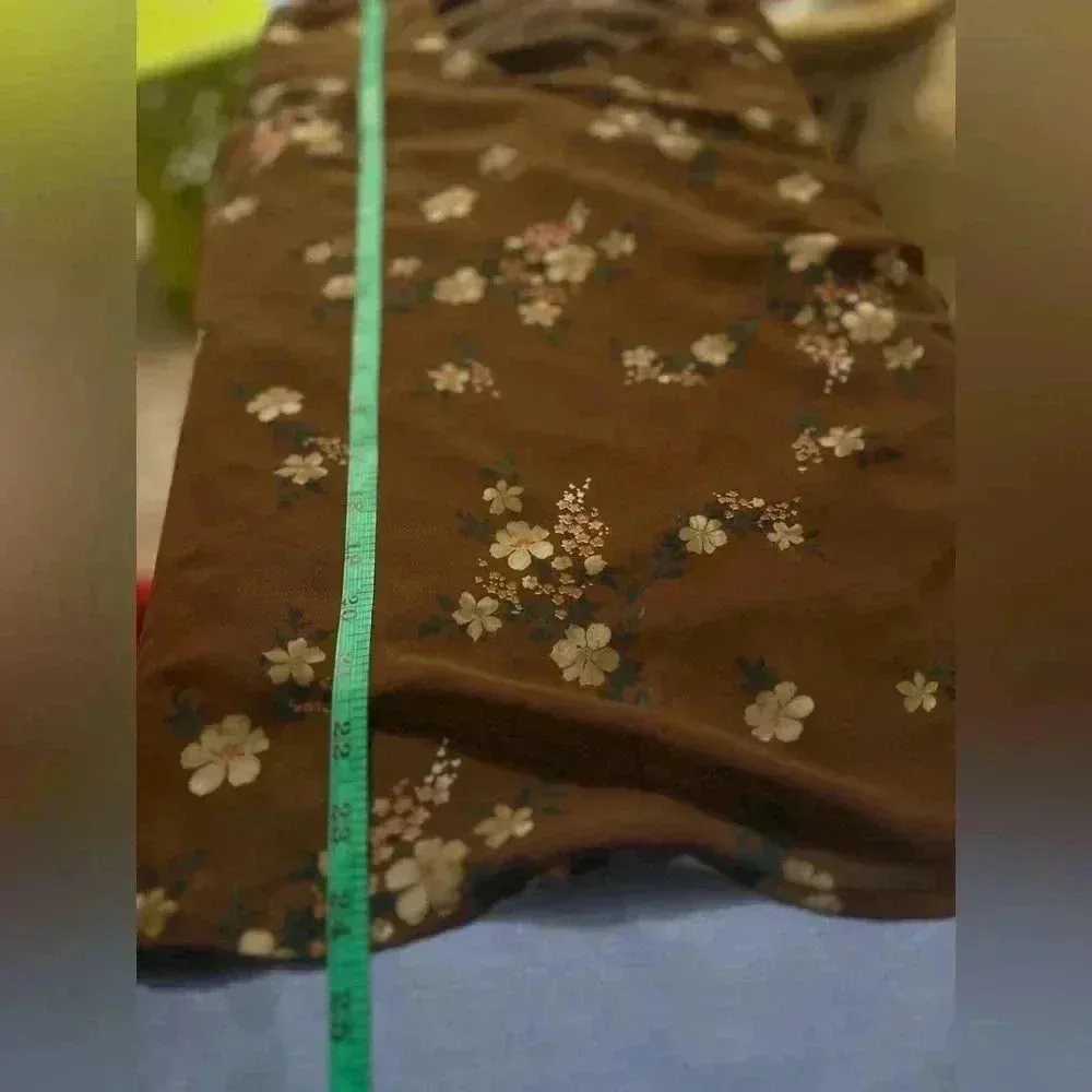 Entro Brown V-Neck Long Sleeve Blouse - Image 6