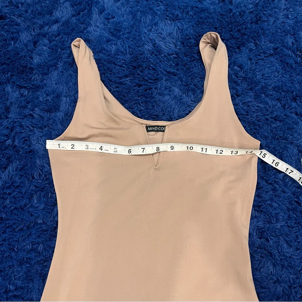 Mind Code Nude Bodycon Midi Dress Medium **See - Image 5