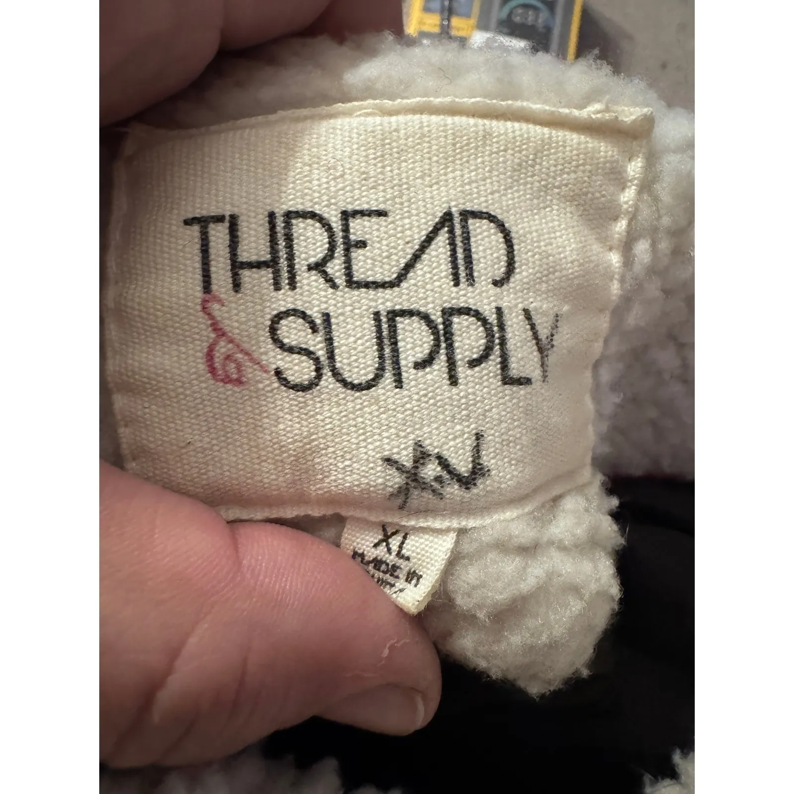 Thread Supply Sherpa Lined Anorak Parka Jacket Khaki Olive Green XL Brown - Image 6