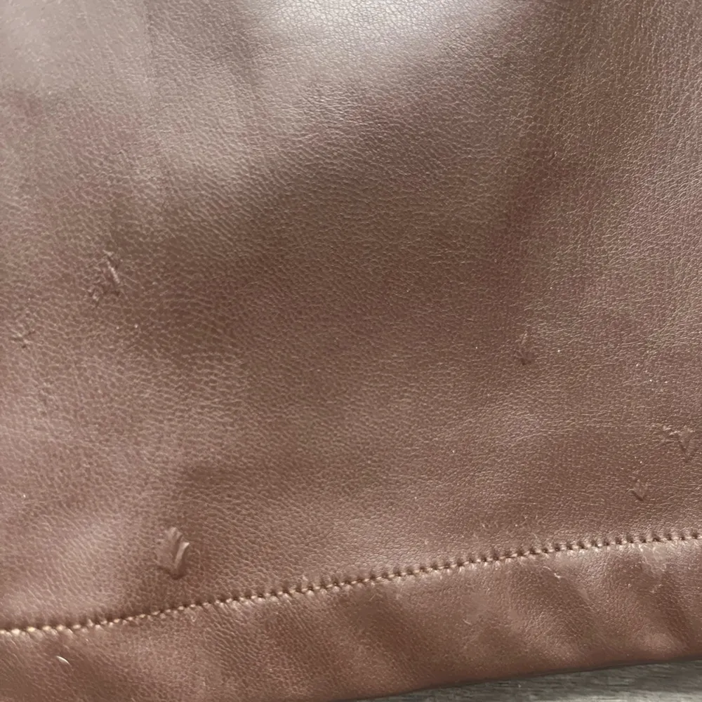 Lisa Says Gah Chocolate Brown Faux Leather Straight Leg Pants Size M/L - Image 9