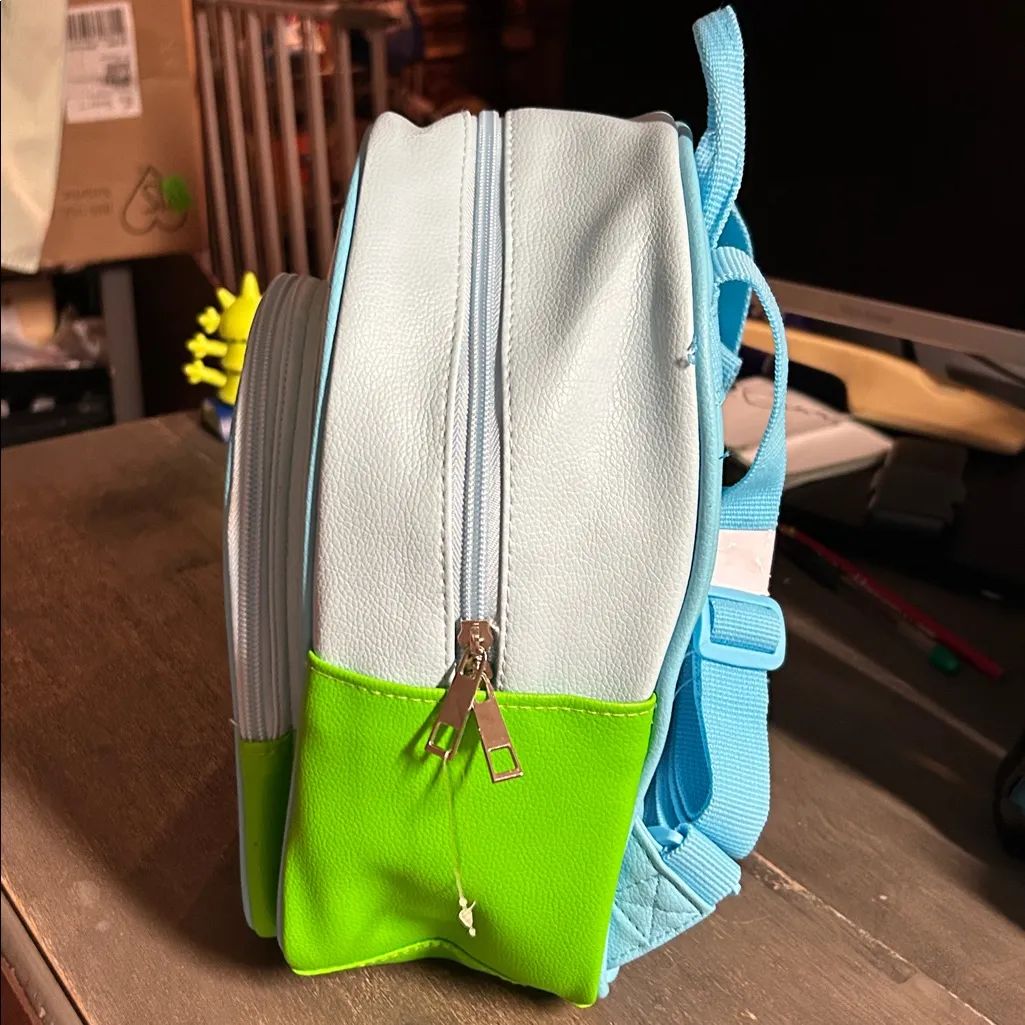 Smurfs Blue and Green Backpack Purse - Image 2