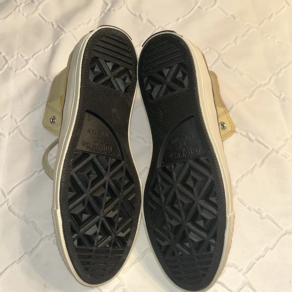 Converse Orange and Beige Chuck 70 High Top Plaid Sneakers (Size 5,Women’s 7) - Image 9