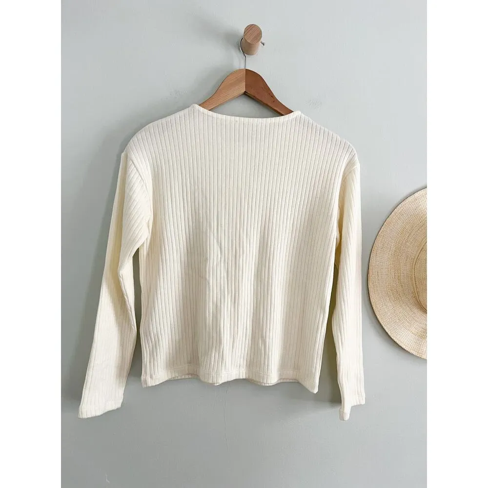 Madewell | NWT | Relaxed Button-Front Cardigan in Winter White | Sz XS - Image 8