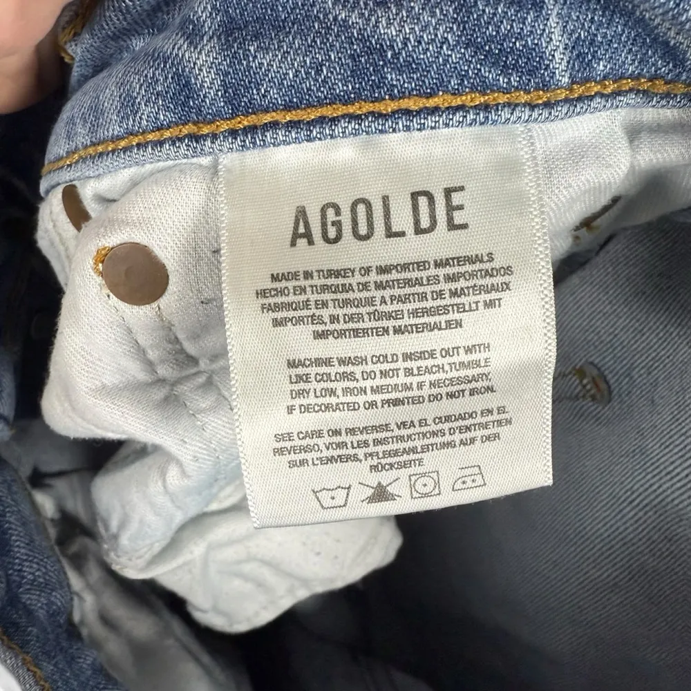 Agolde Denim Women’s Riley High Rise Distressed Straight Crop Jeans Whiplash 30 - Image 13