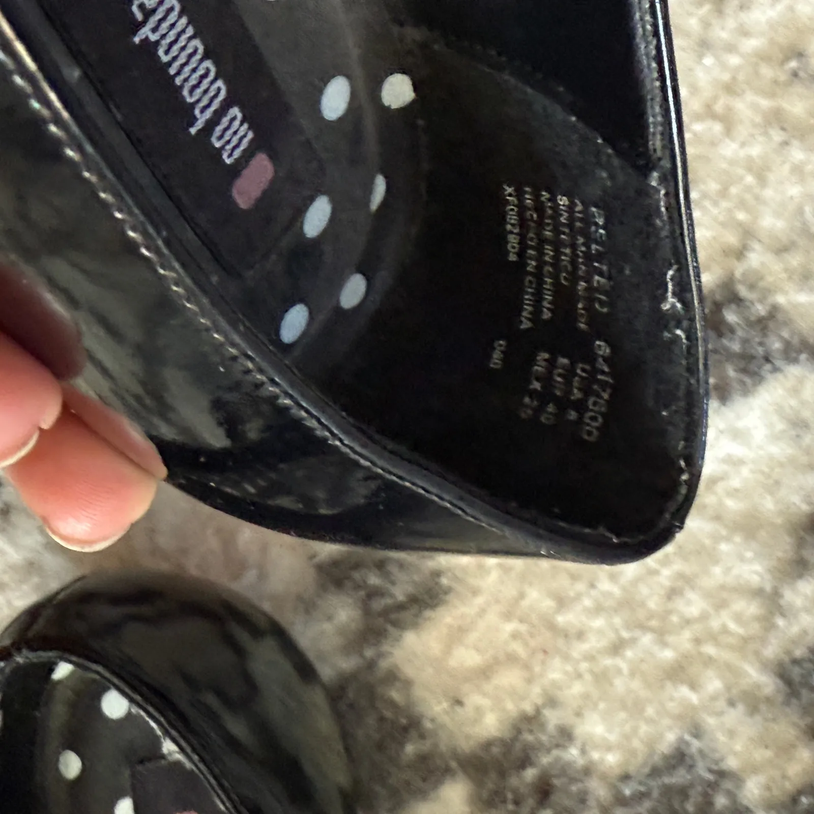 Y2K No Boundaries Black Patent Mary‎ Jane Flats Women’s 9.5 Pointed Toe Shoes - Image 7