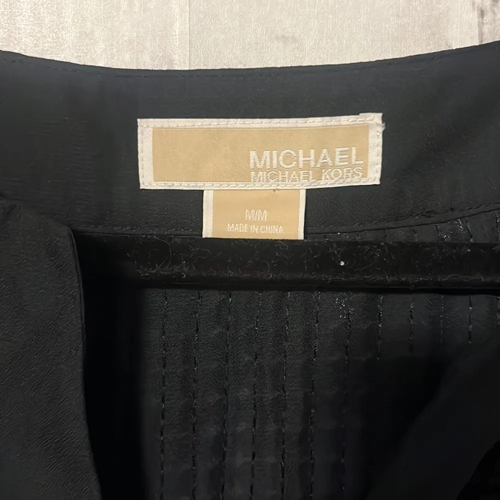 Michael Kors Black Sequins Long Sleeve Shirt | Size: Medium - Image 3