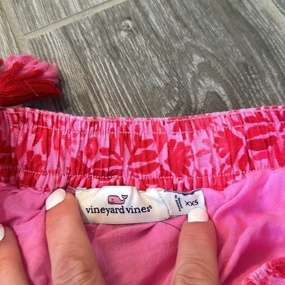 Women’s lined 100% linen  floral shorts 00 XXS pink - Image 5