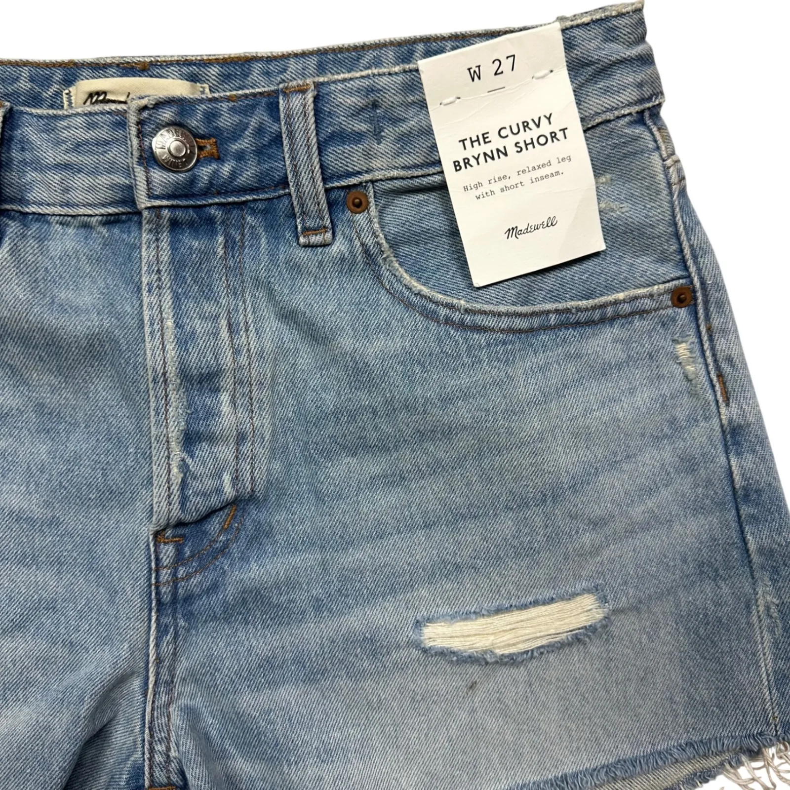 NWT Madewell Women's Curvy Brynn Short Hallstead Wash Denim Size 27 Summer - Image 5