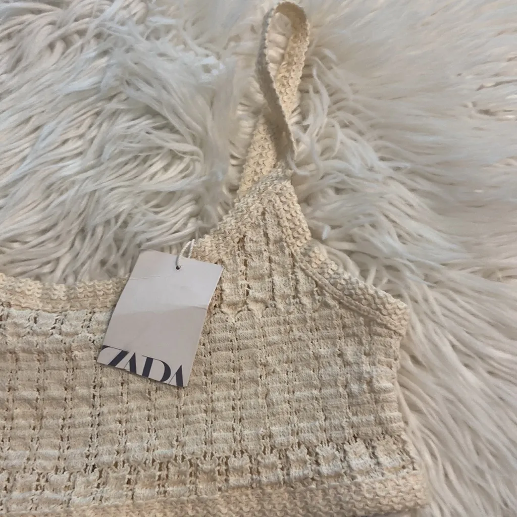 ZARA  Cream Knit Tank Top size S brand new bust 24” - Image 3
