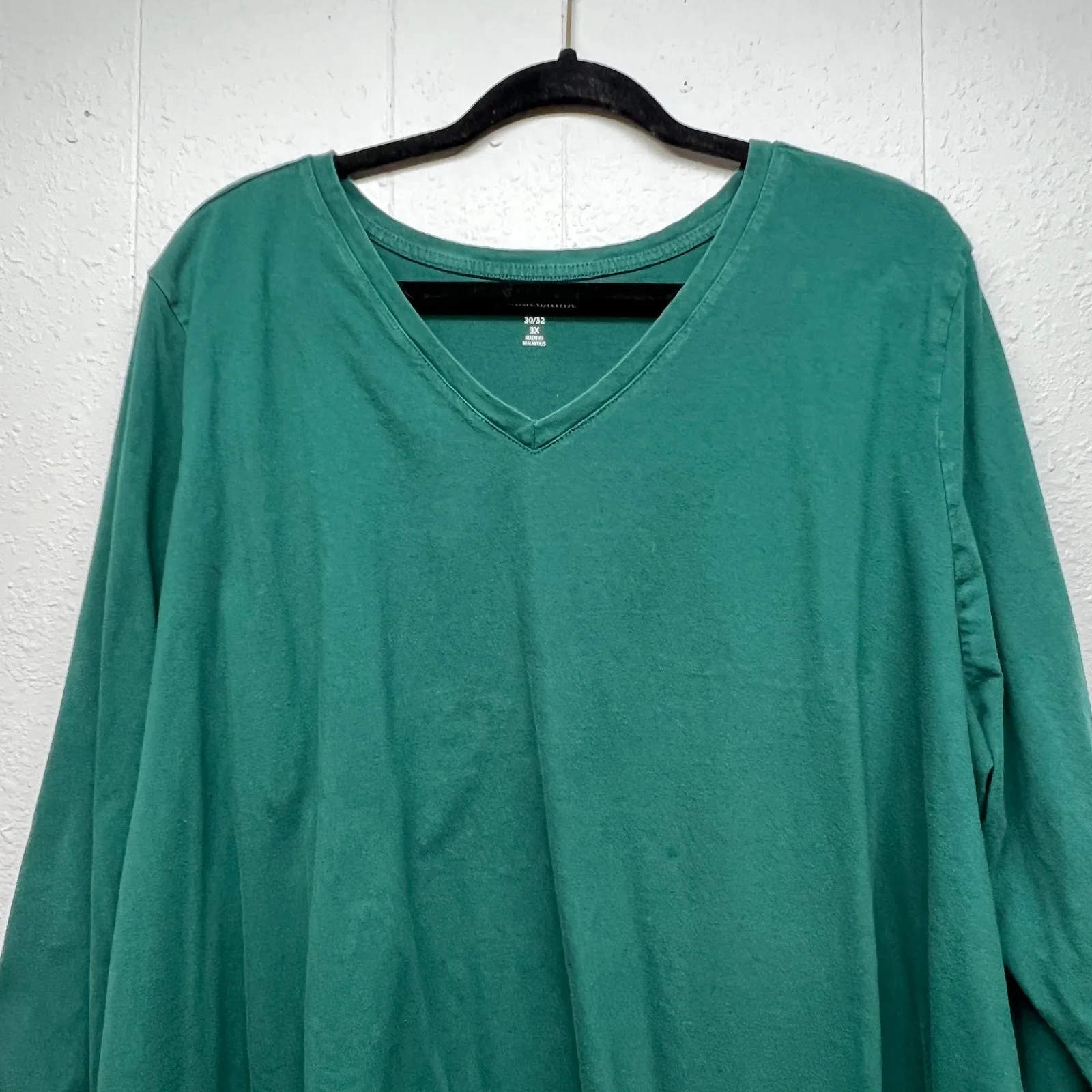 Woman Within Long Sleeve T-Shirt Womens 3X Basic Baselayer Lounge 100% Cotton - Image 3