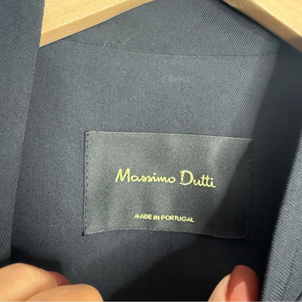 NWOT Massimo Dutti Women's‎ Navy Long Bomber Jacket Size Medium/Large - Image 6