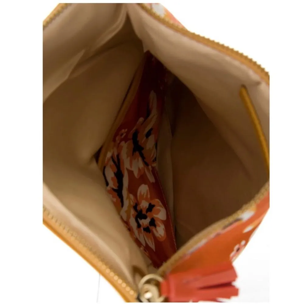 Rachel Pally Zahara Reversible Clutch Spring‎ Floral Orange Boho Preppy Cottage - Image 12
