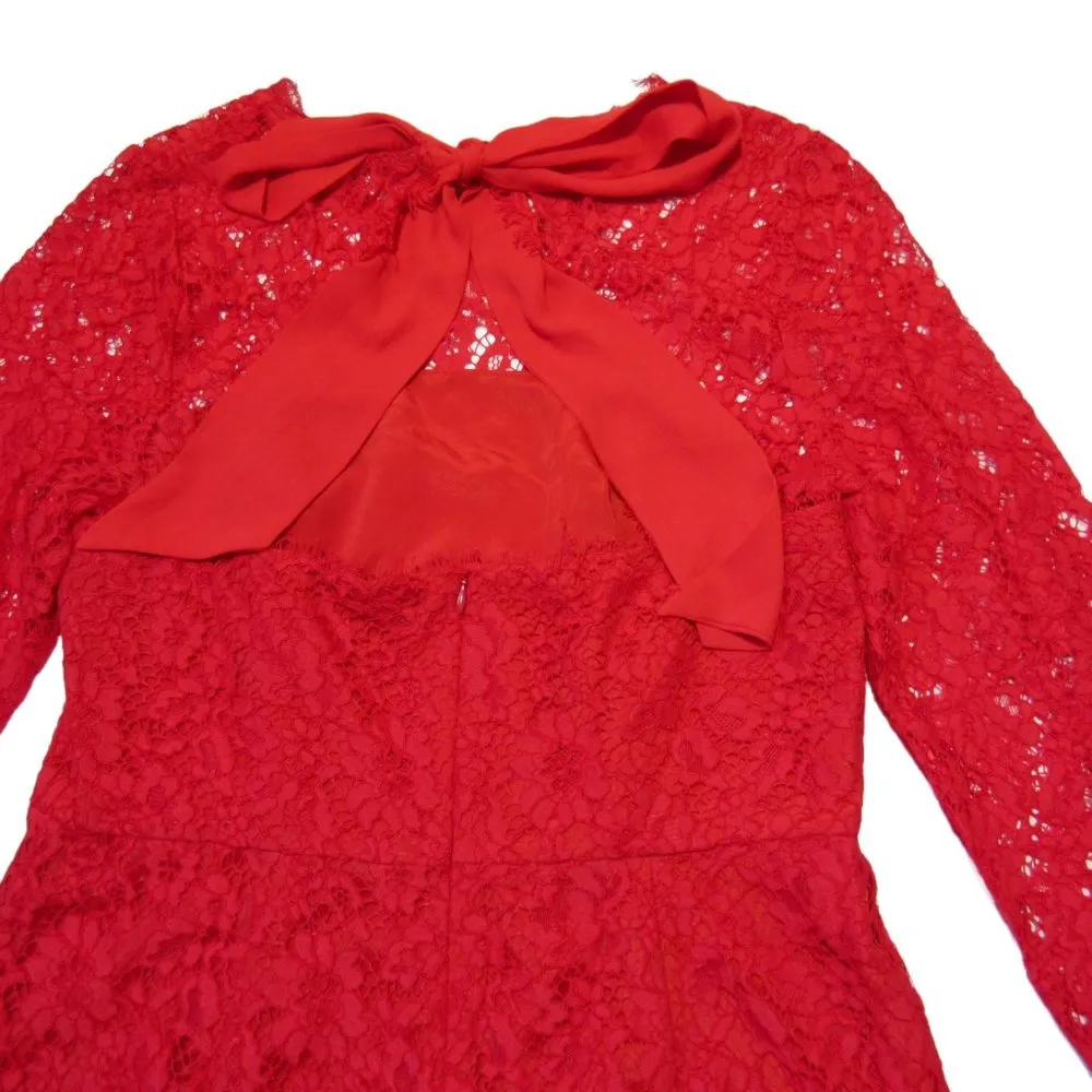 NWT J.Crew ¾ Sleeve Lace Sheath in Bright Cerise Tie Bow Back Dress 4 - Image 6