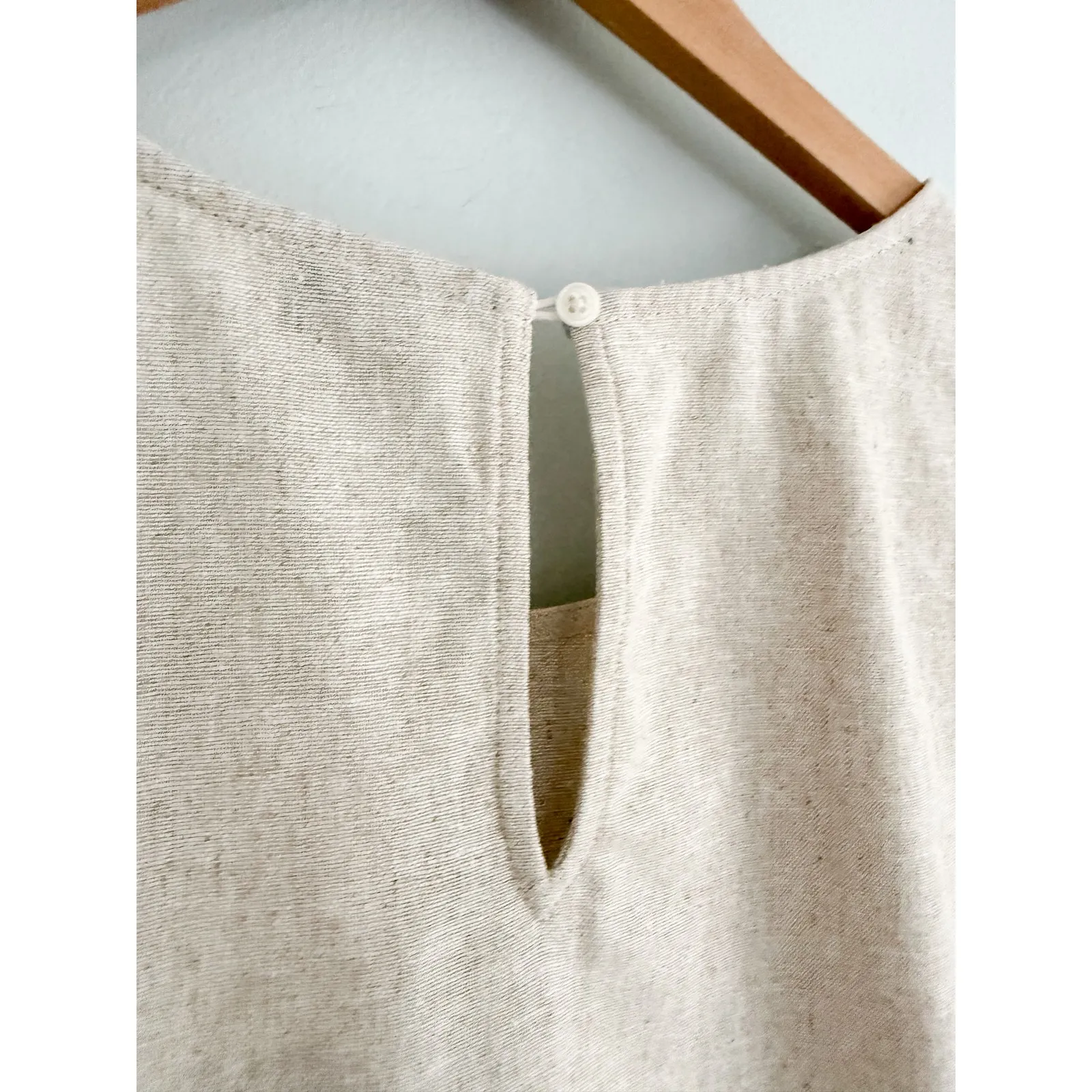 J.Crew | NWT Factory Linen Blend Shell Top Straw Trim Flax Beige | Sz Large Tan - Image 10