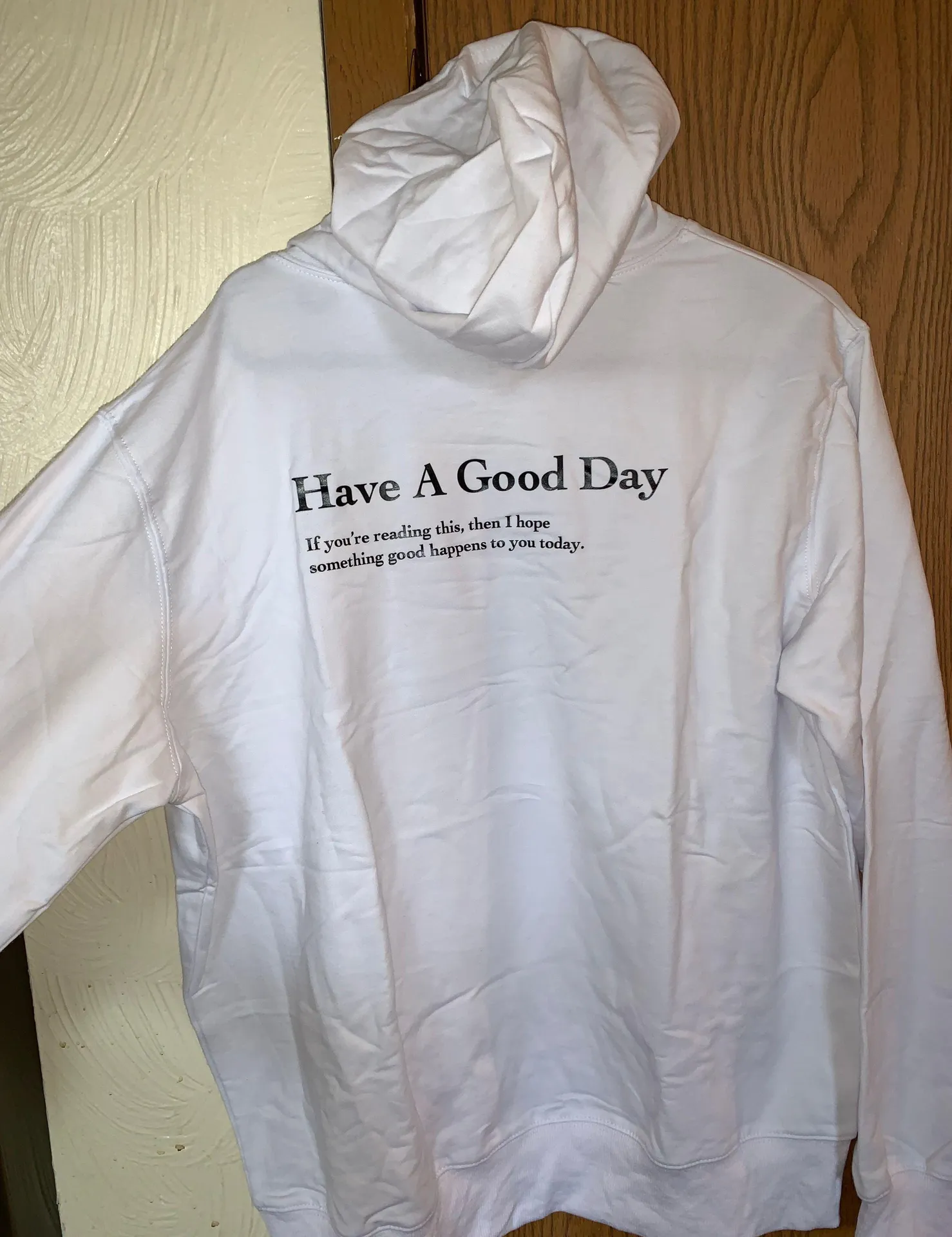Pullover Hoodie White Size L - Image 2