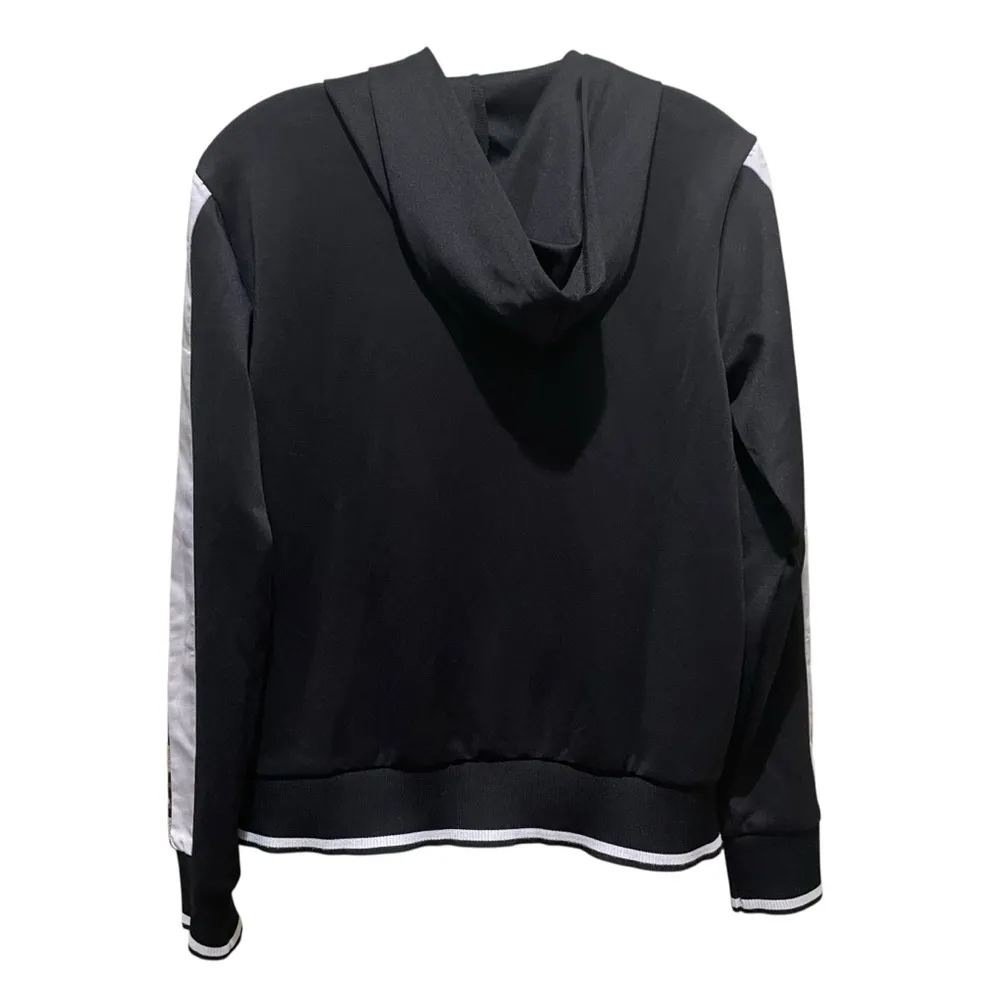 Vintage Havana Leopard Stripe Track Jacket Black Women’s Size Medium - Image 9