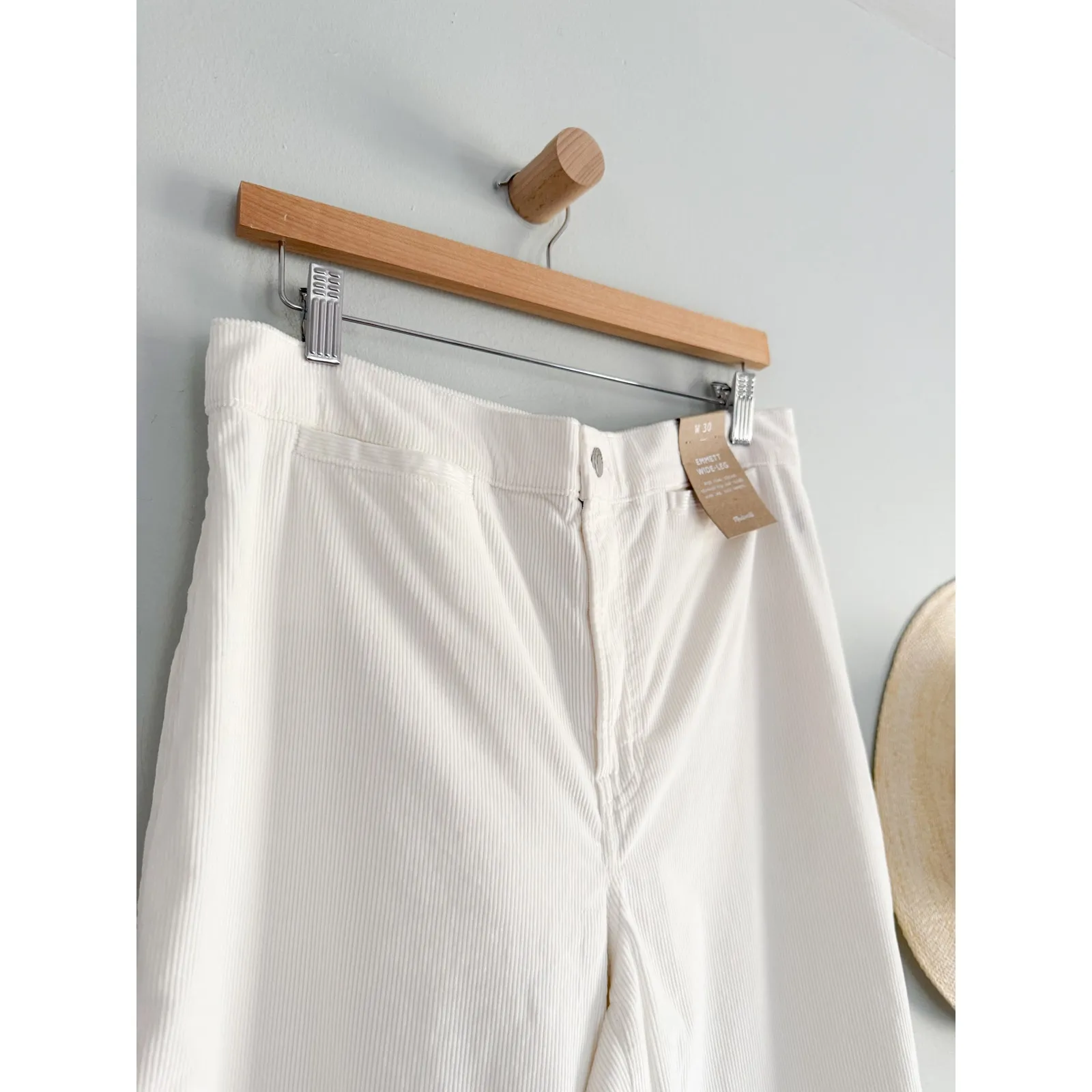 Madewell | Emmett Wide-Leg Pant Corduroy Welt Pocket winter white | Sz 31 - Image 4