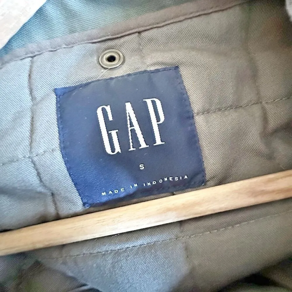 GAP | Anorak Parka Cotton Green Cargo Coat Removable Quilted Jacket | Small - Image 8