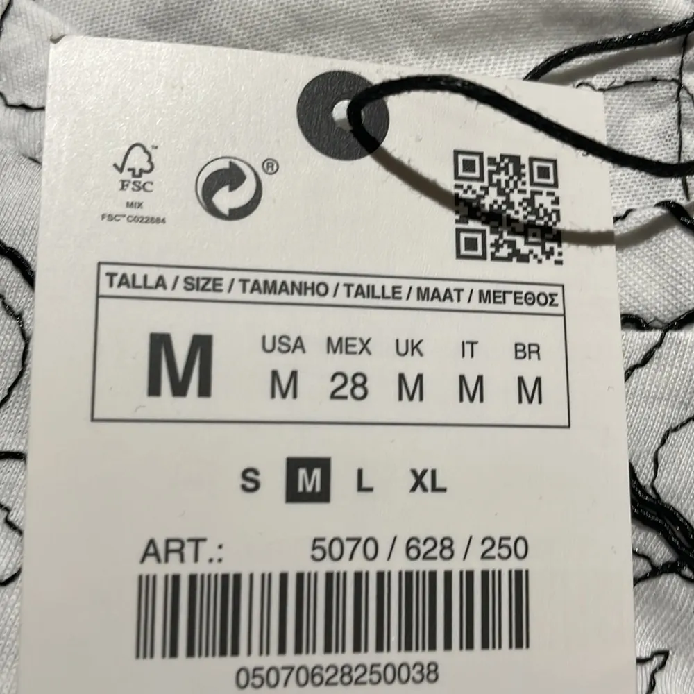 NWT ZARA EMBROIDERED COTTON BLOUSE MEDIUM - Image 6