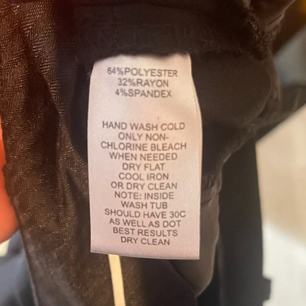 Calvin Klein Black Dress Pants Size 6 Mid Rise Straight Leg Trousers - Image 6